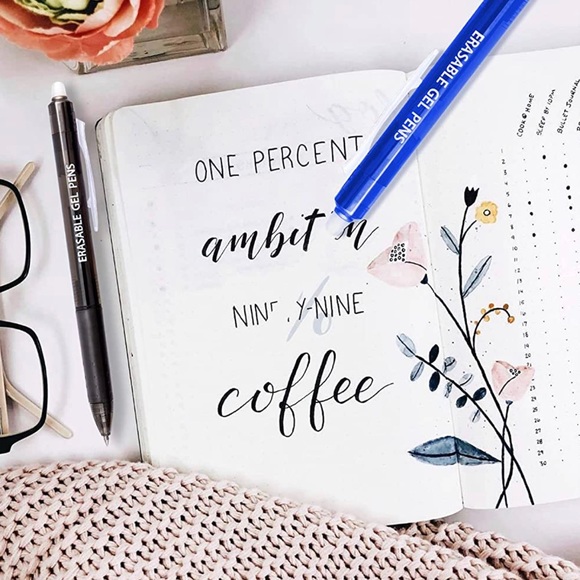 Erasable Pens,5 Black/5 Blue Gel Ink Pens+6 Extra Refills -0.7mm Fine Point - Picture 4 of 7